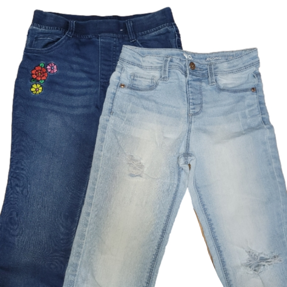 Girl's 7 bluejean lot of 2 flare & distressed